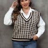 Clothing Retro Stage | [Plus Size] 1960S Jacquard Contrasting Houndstooth Wool Vest