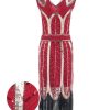 Clothing Retro Stage | 1920S Leaves Sequined Tassel Dress