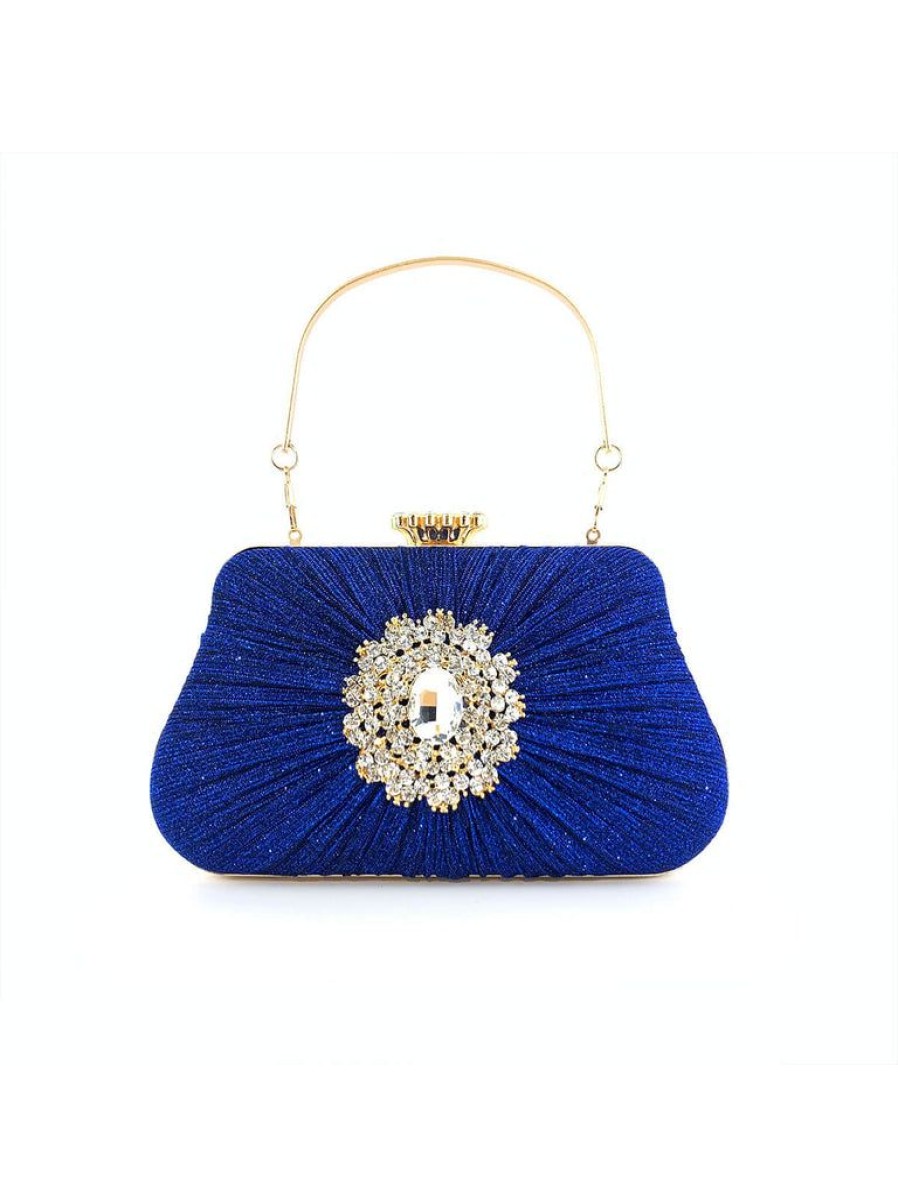 Accessories Retro Stage | Vintage Pleated Crafted Rhinestone Bag