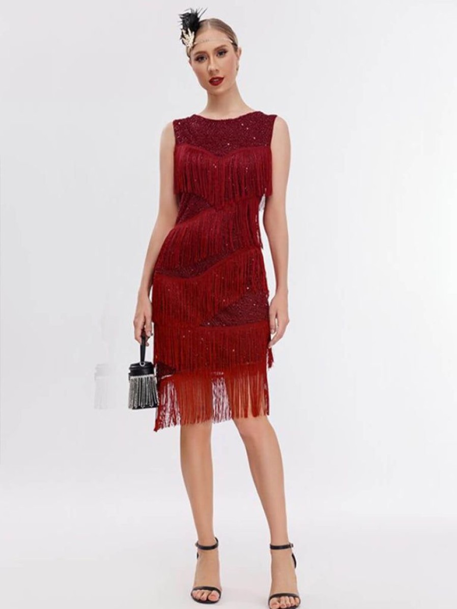 Clothing Retro Stage | 1920S Layer Tassel Glitter Charleston Dress