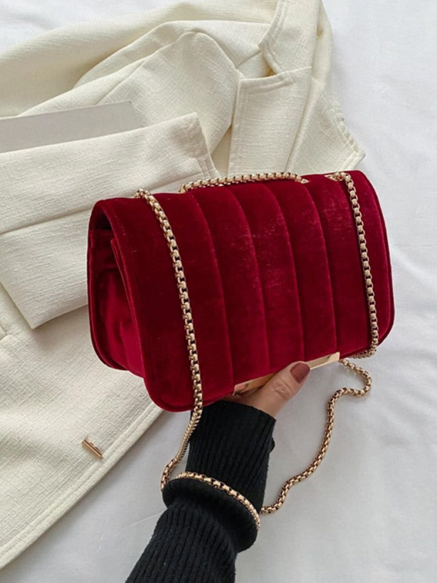 Accessories Retro Stage | Vintage Velvet Chain Square Bag