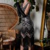 Clothing Retro Stage | 1920S Sequined Fringe Dress Silver