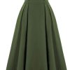 Clothing Retro Stage | 1940S Solid High-Waist Pleated Skirt