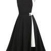 Clothing Retro Stage | 1950S Solid Spaghetti Dress Black