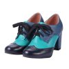 Shoes Retro Stage | Retro High Heels Saddle Shoes Blue