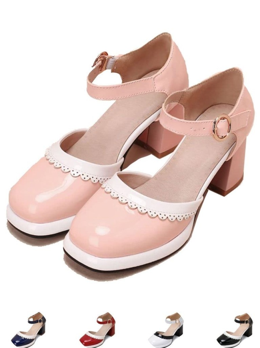 Shoes Retro Stage | Retro Ankle Strap High Heels Shoes