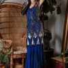 Clothing Retro Stage | [Clearance] 1920S Sequined Maxi Flapper Dress Blue