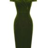 Clothing Retro Stage | 1960S Off Shoulder Velvet Bodycon Dress