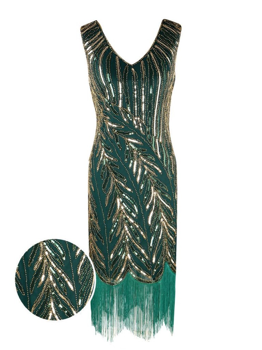 Clothing Retro Stage | 1920S Sequined Tassels Flapper Dress