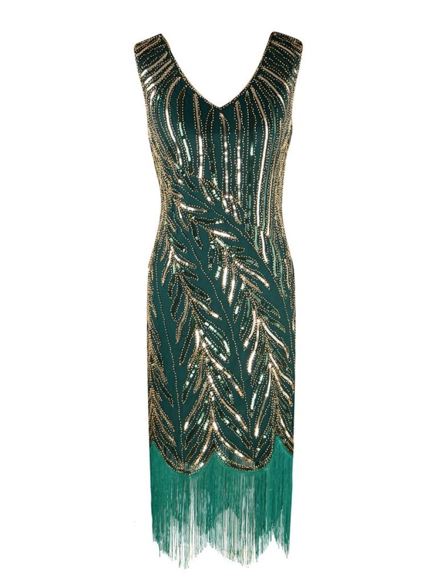 Clothing Retro Stage | 1920S Sequined Tassels Flapper Dress