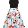 Clothing Retro Stage | 1950S Dinosaur Flare Dress Black