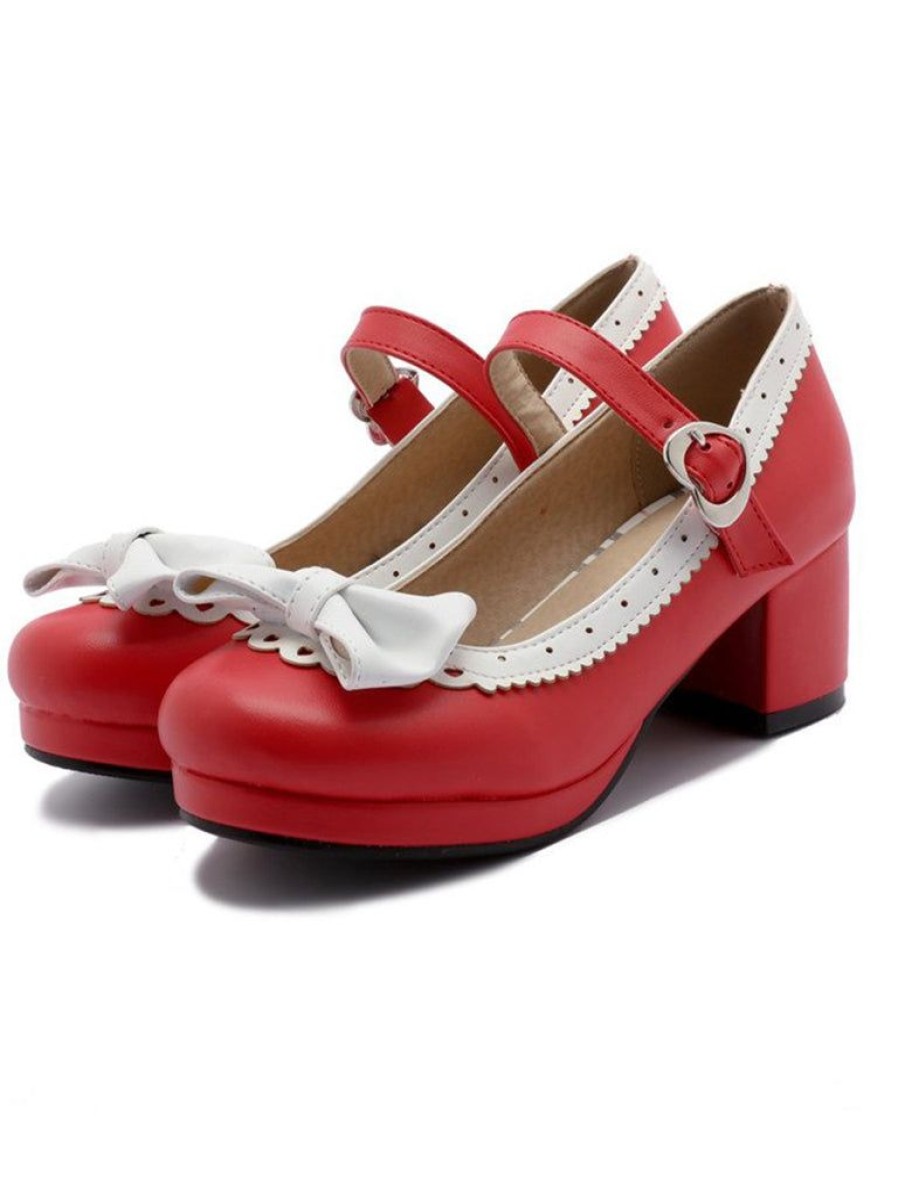 Shoes Retro Stage | Retro Bow Non-Slip High Heel Shoes