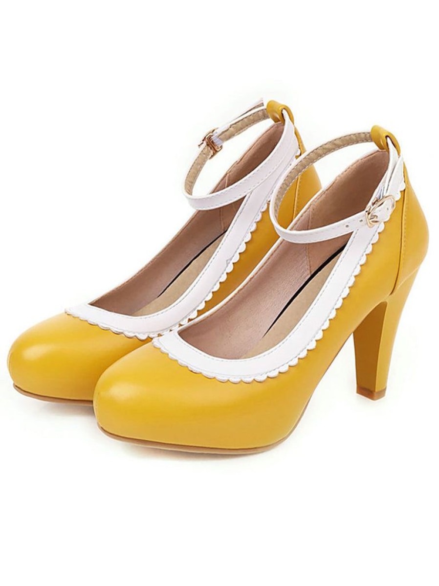 Shoes Retro Stage | Retro Ankle Strap High Heels Shoes