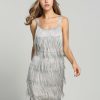 Clothing Retro Stage | [Clearance] Belted 1920S Fringe Gatsby Dress Gray