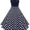 Clothing Retro Stage | [Us Warehouse] 1950S Floral Plus Size Swing Dress Blue