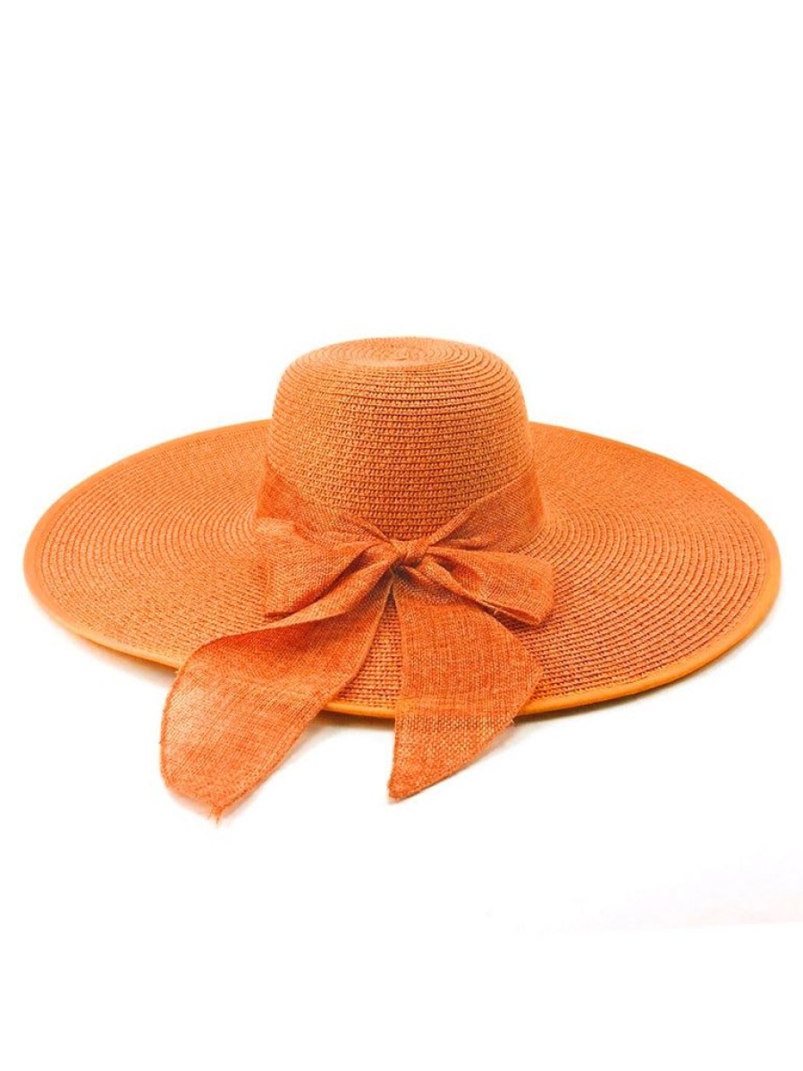 Accessories Retro Stage | Ribbon Wide Brim Raffia Sun Hat