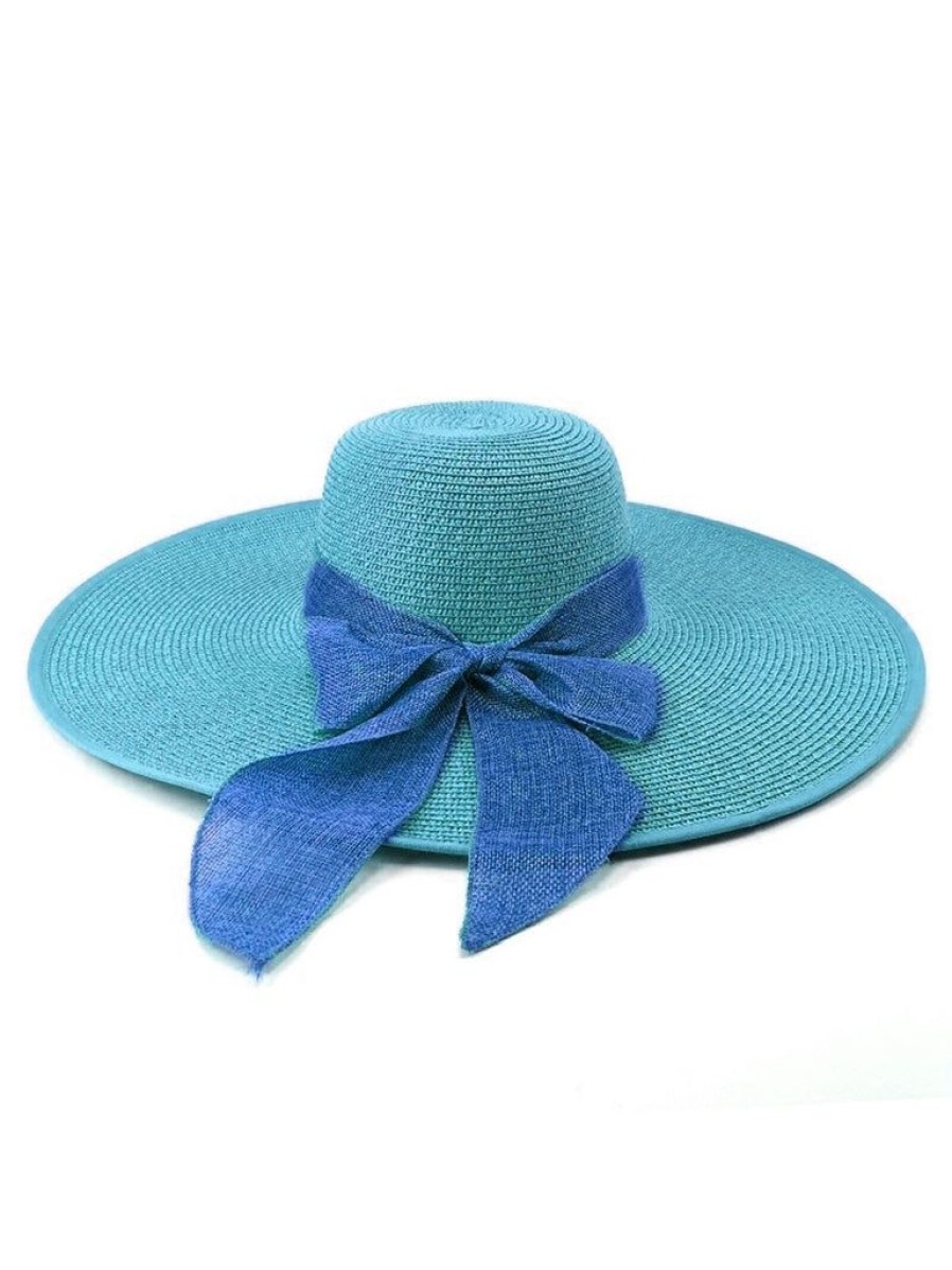 Accessories Retro Stage | Ribbon Wide Brim Raffia Sun Hat