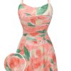 Clothing Retro Stage | 1950S Peach One-Piece Swimsuit Pink