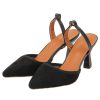 Shoes Retro Stage | French Stiletto Heel Pointed Toe Sandals Black