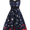 Clothing Retro Stage | 1950S Santa Claus Snowfall Dress Blue