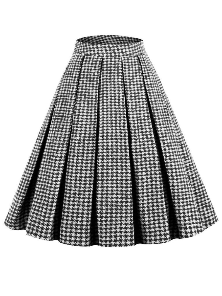 Clothing Retro Stage | Retro Plaid Swing Panel Skirt