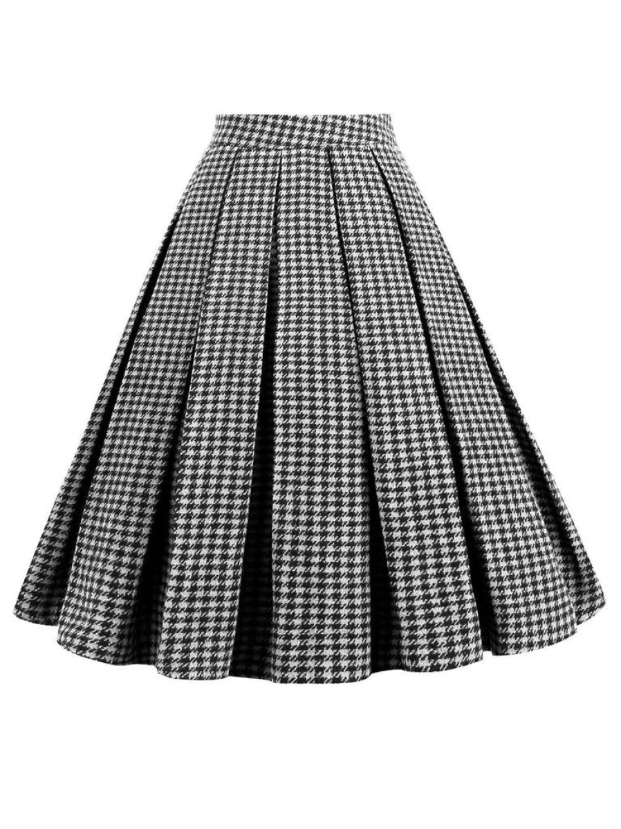 Clothing Retro Stage | Retro Plaid Swing Panel Skirt