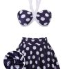 Clothing Retro Stage | 1940S Polka Dot Halter Swimsuit Navy Blue