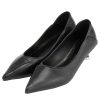 Shoes Retro Stage | Pointed Slip On Kitten Heels Shoes Black