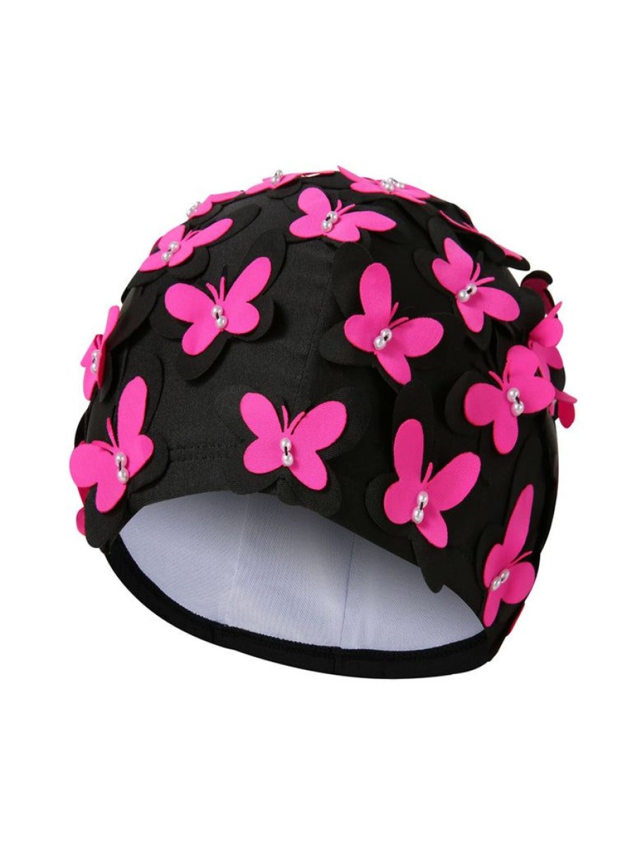 Accessories Retro Stage | Hand-Made Flower Pearl Swimming Cap