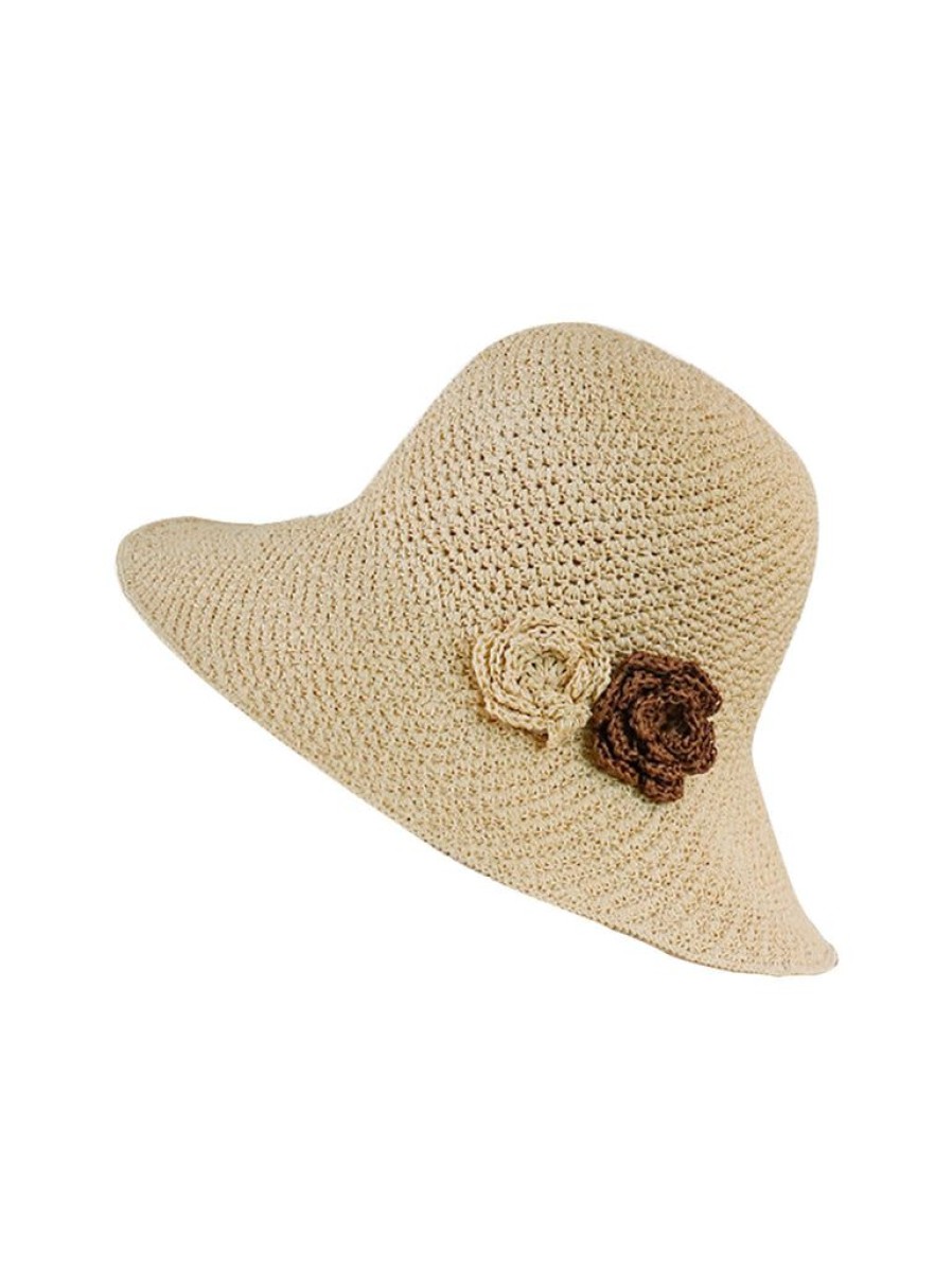 Accessories Retro Stage | Retro Braided Flowers Straw Hat