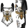 Clothing Retro Stage | 1950S Bee Swimsuit & Cover-Up Black & White