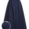 Clothing Retro Stage | Gray 1960S Solid Umbrella Skirt Dark Blue