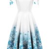 Clothing Retro Stage | 1950S Off Shoulder Snowflake Dress White