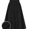 Clothing Retro Stage | 1950S Elegant Pleated Skirt Black