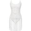 Clothing Retro Stage | 1960S Grid Halter Cover Up White