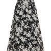 Clothing Retro Stage | 1960S Floral Print A-Line Skirt Black&White