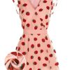 Clothing Retro Stage | 1960S Strawberry Mesh Mini Dress Pink