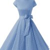 Clothing Retro Stage | 1950S Polka Dot Swing Dress Blue