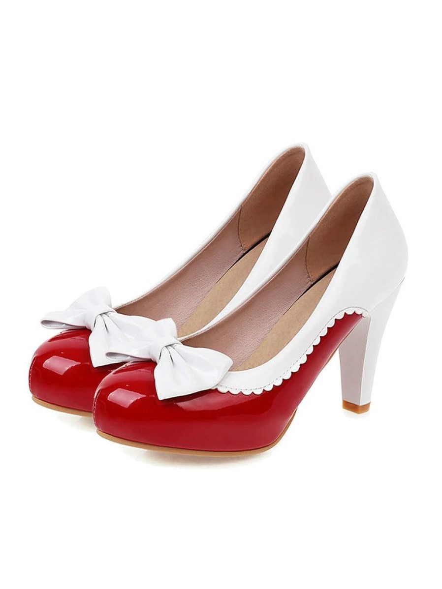 Shoes Retro Stage | Retro Bowknot High Heels Shoes