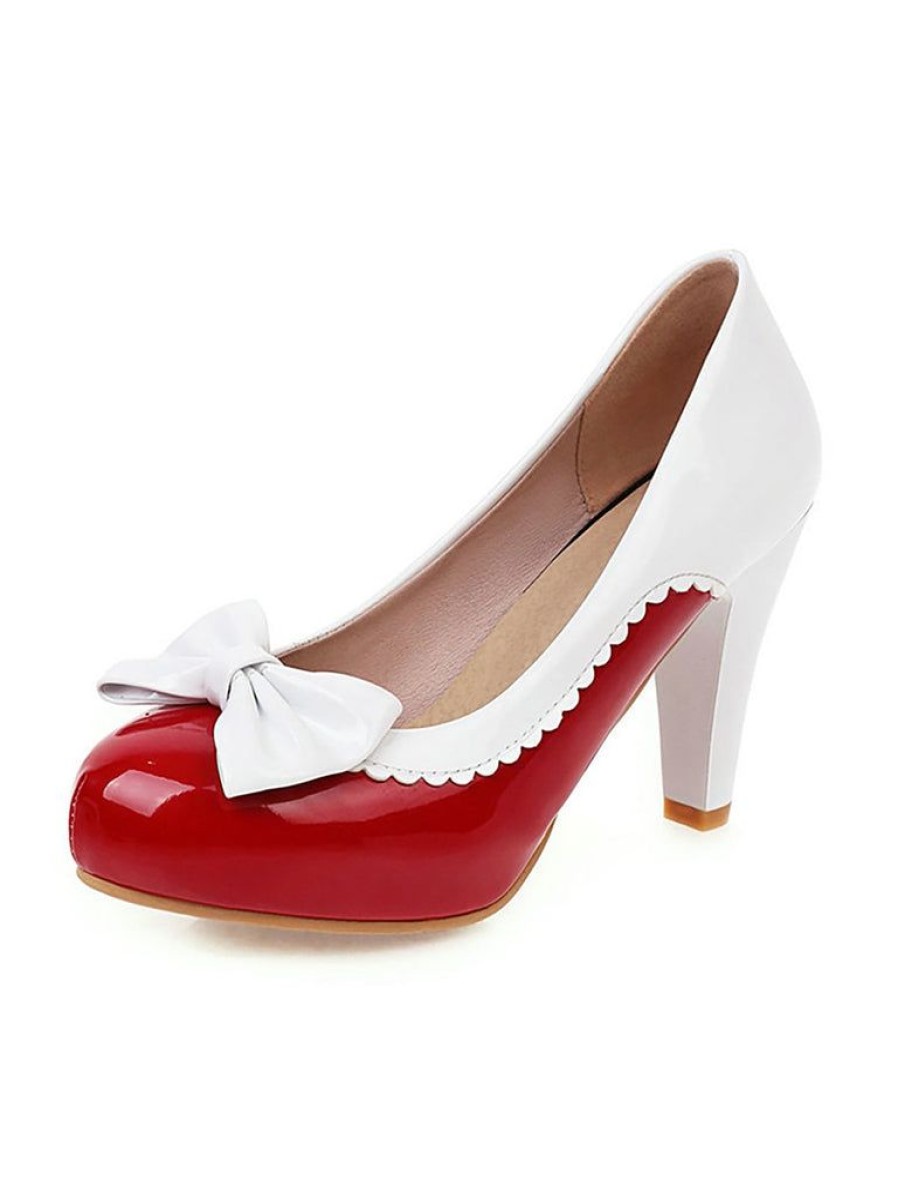 Shoes Retro Stage | Retro Bowknot High Heels Shoes