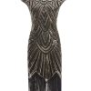 Clothing Retro Stage | 1920S Sequin Beaded Fringed Dress