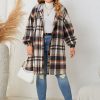 Clothing Retro Stage | [Plus Size] 1940S Plaid Button Hooded Coat Multicolor