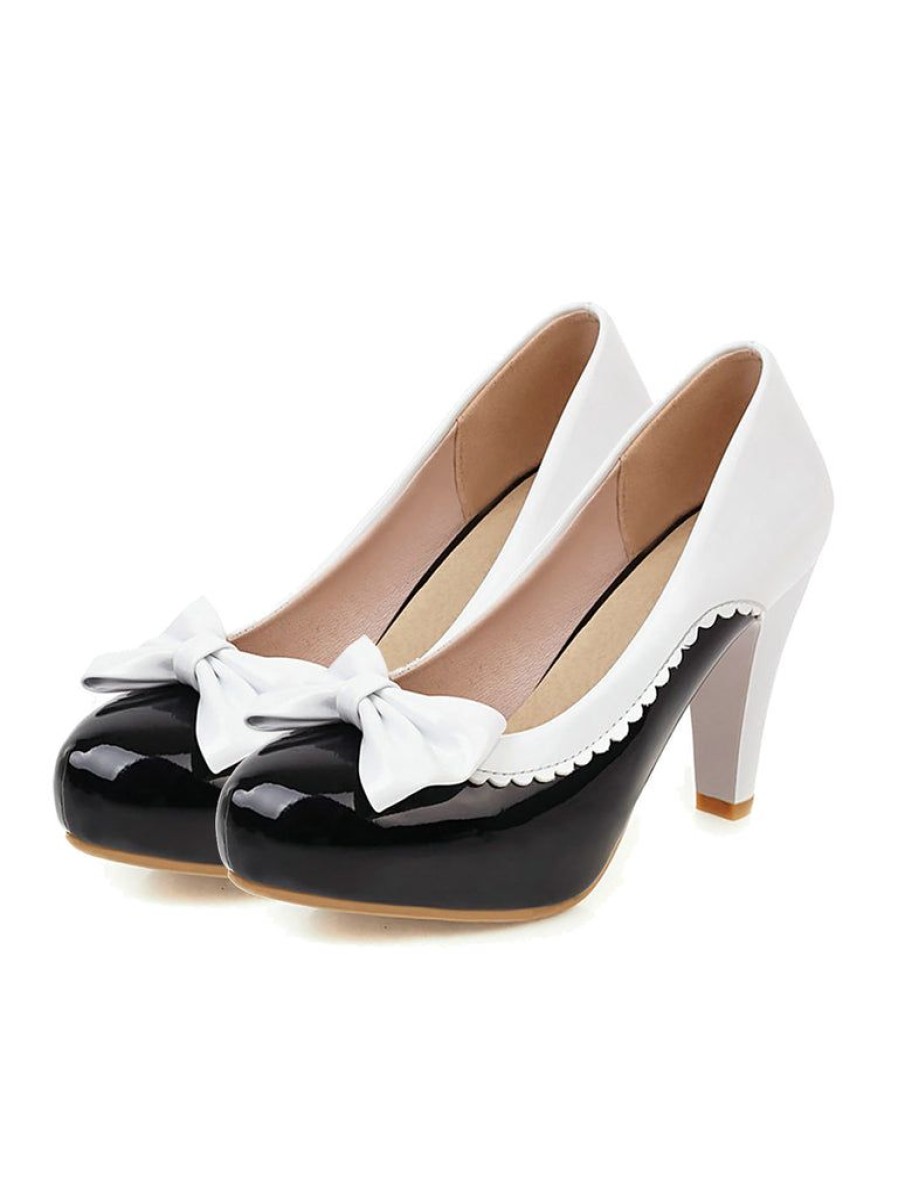 Shoes Retro Stage | Retro Bowknot High Heels Shoes