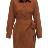 Clothing Retro Stage | 1960S Corduroy Pencil Dress Brown