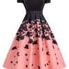 Clothing Retro Stage | 1950S Butterfly Swing Dress Black