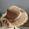 Accessories Retro Stage | Retro Hand-Made Lace Bow Sun Hat