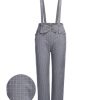 Clothing Retro Stage | 1950S Plaids Suspender Pants Gray