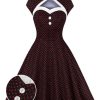 Clothing Retro Stage | 1950S Polka Dots Heart Collar Dress