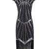 Clothing Retro Stage | 1920S Sequin Fringed Gatsby Dress Silver