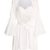 Clothing Retro Stage | 2Pcs 1960S Lace Patchwork Nightgown White